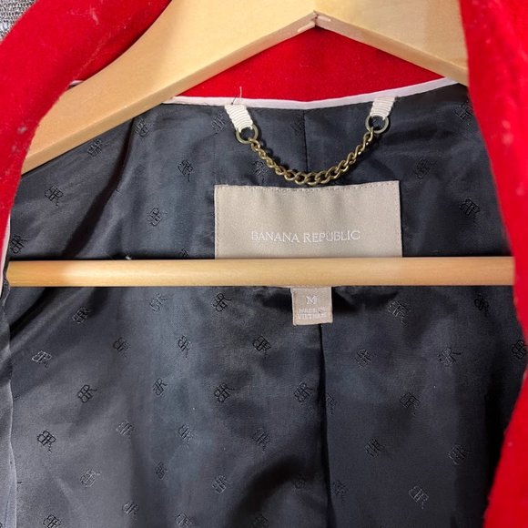 Banana Republic Red Jacket‎ W/ Branded Metal Buttons and Chain Hanger - Picture 7 of 8